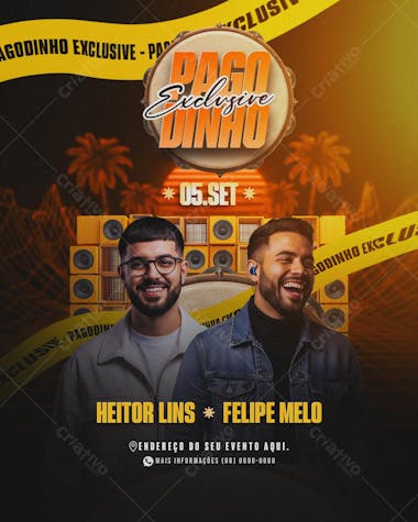Flyer Pagodinho Exclusive Feed PSD Editável