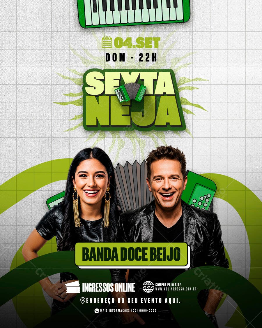 Flyer para Show Banda Doce Beijo 04 Set PSD Editável