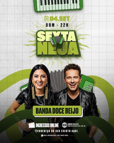 Flyer Sexta Neja Feed PSD Editável