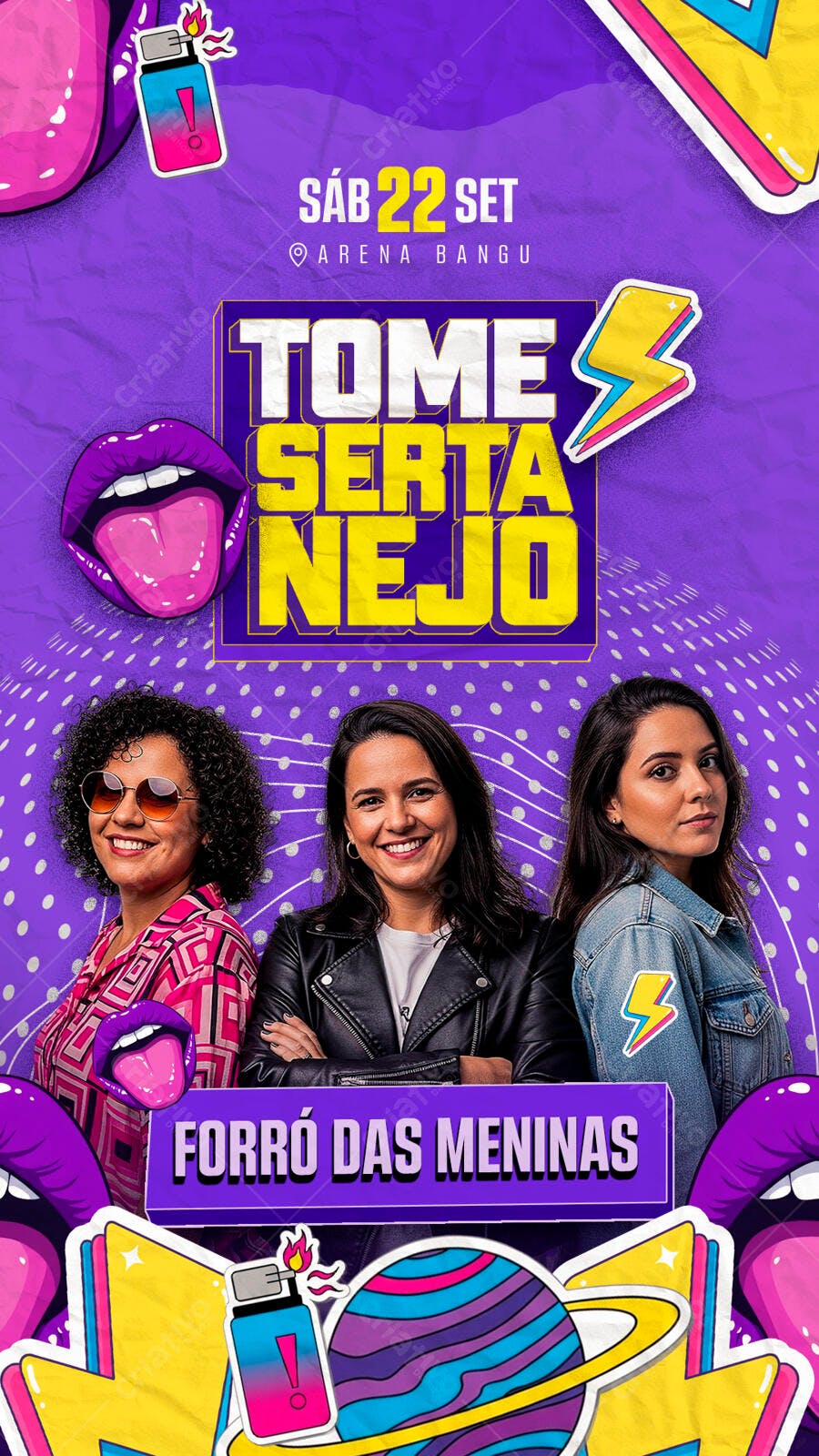 Flyer Forró das Meninas 22/09 PSD Editável