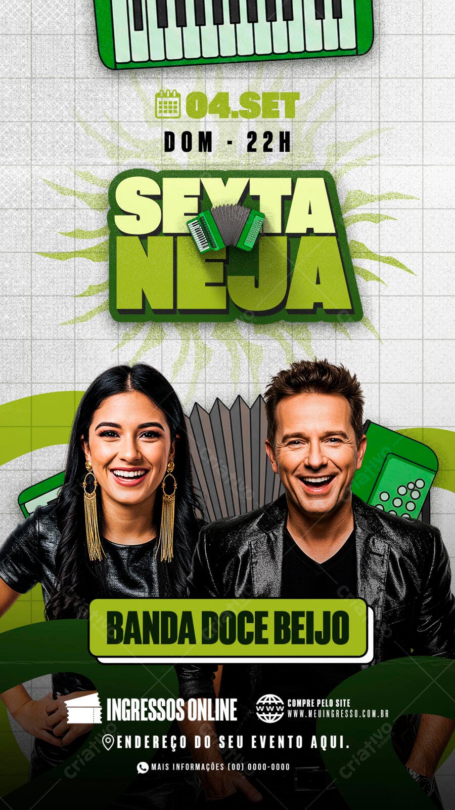 Flyer para Show da Banda Doce Beijo 04/Set PSD Editável