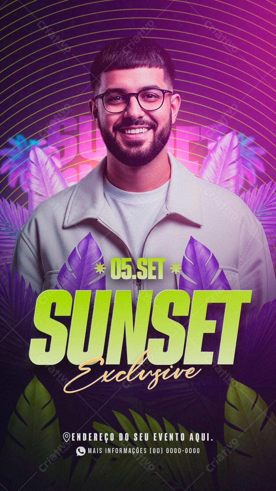 Flyer para Festa Sunset 05 de Setembro PSD Editável