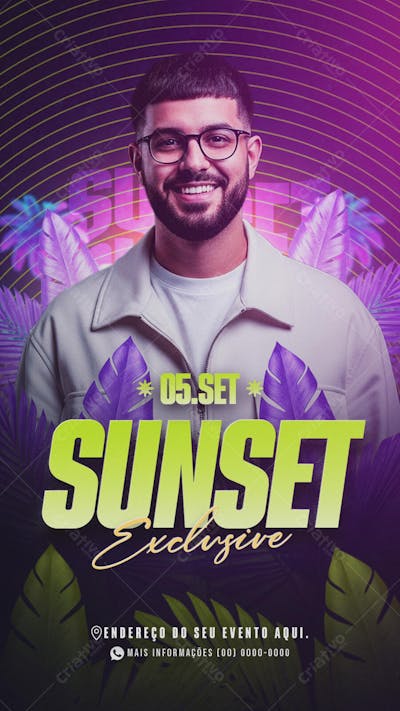 Flyer Sunset Exclusive Story PSD Editável