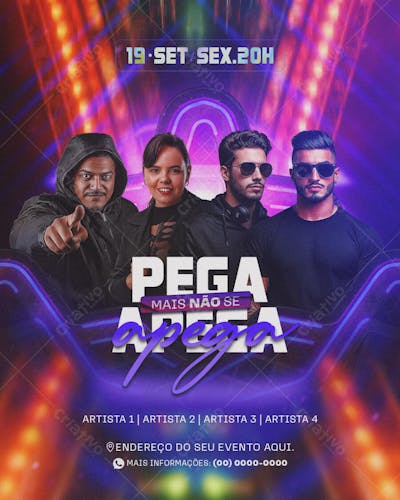 Flyer Pega Mais Não Se Apega Feed PSD Editável
