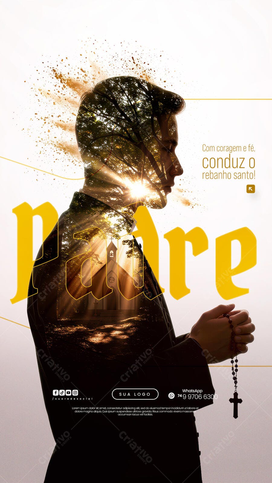 Flyer Dia do Padre PSD Editável