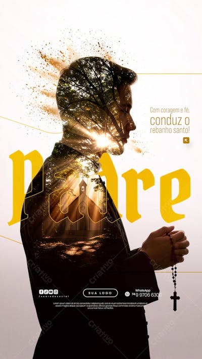 Dia do Padre - 04 de Agosto - Flyer Social Media PSD Editável (4)