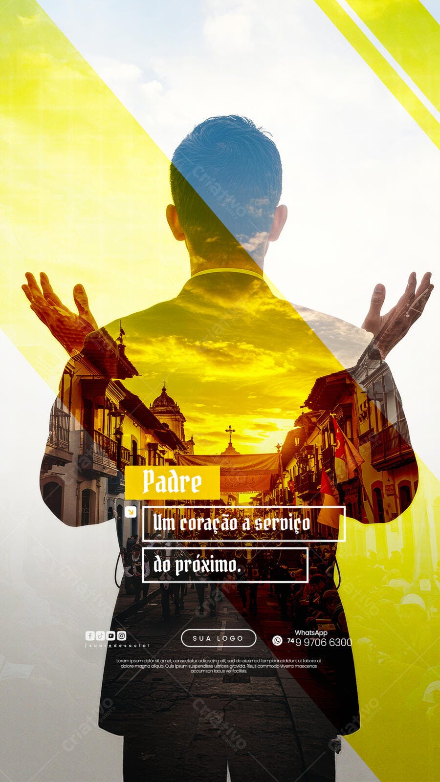 Flyer Dia do Padre PSD Editável