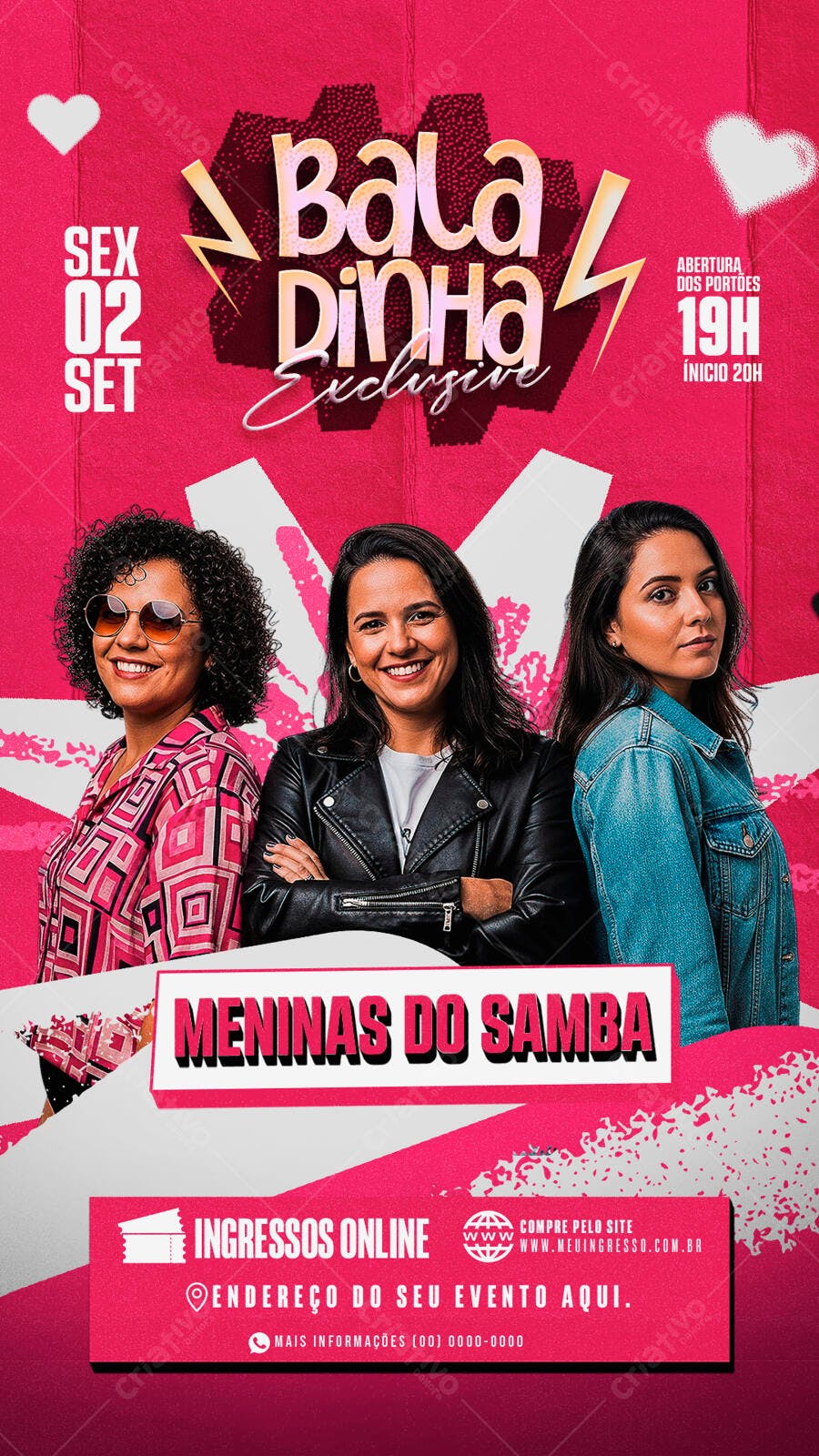 Flyer Festa Meninas do Samba PSD Editável