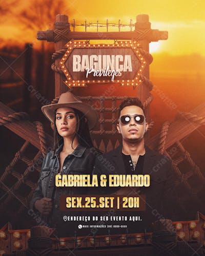 Flyer Bagunça Previlege Feed PSD Editável