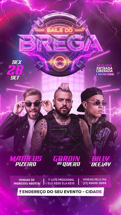 Flyer Baile do Brega Story PSD Editável