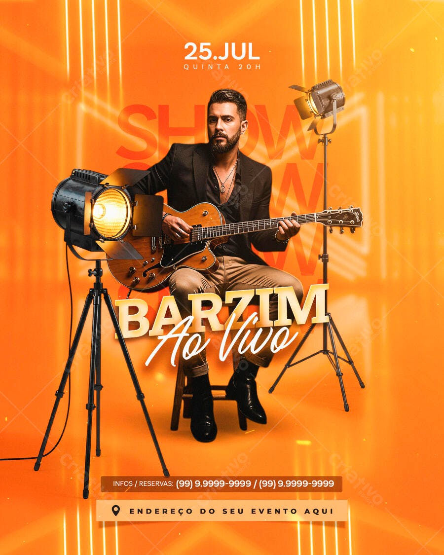 Flyer Show Barzim Ao Vivo 25 Jul PSD Editável