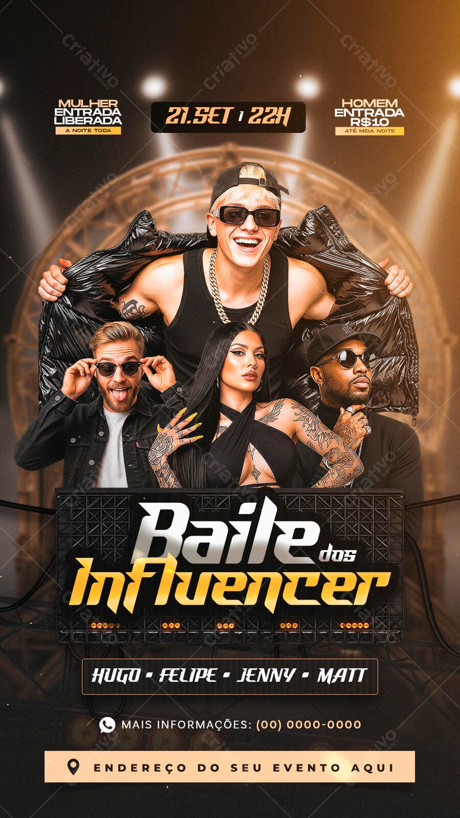 Flyer Baile dos Influencer 21 de Setembro PSD Editável