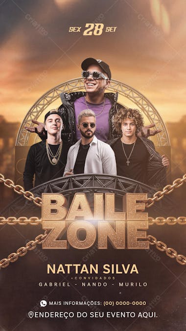 Flyer Baile Zone Story PSD Editável