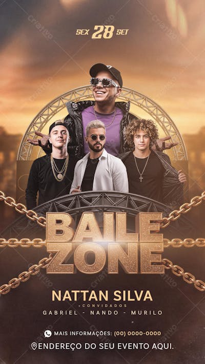 Flyer Baile Zone Story PSD Editável