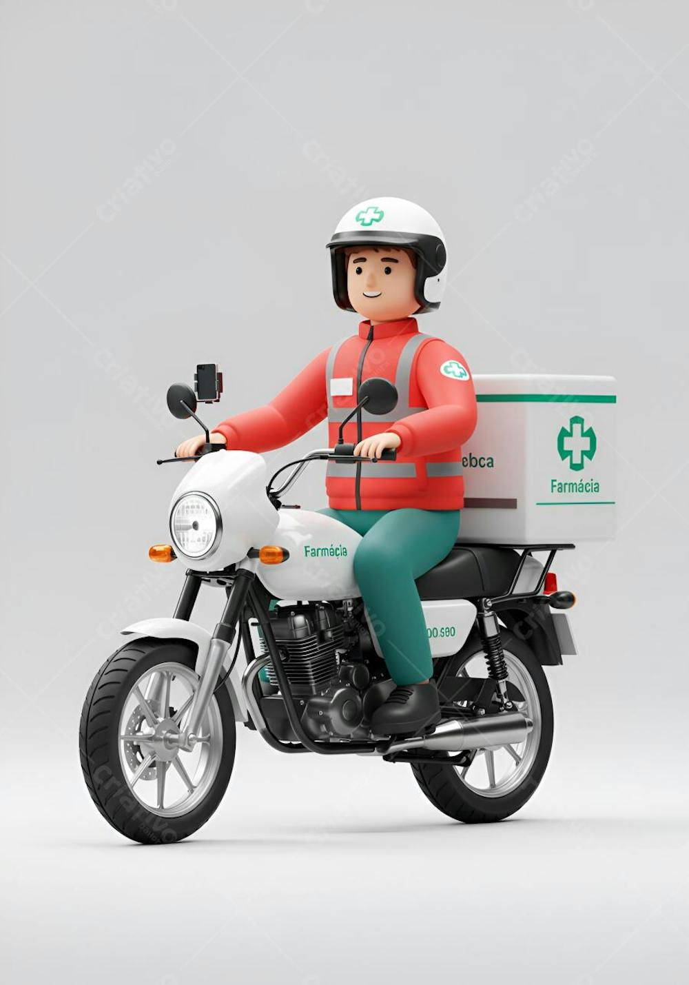 Um motoboy 3D com moto (3)