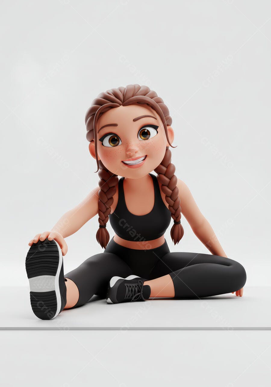 Mulher se alongando roupa esportiva