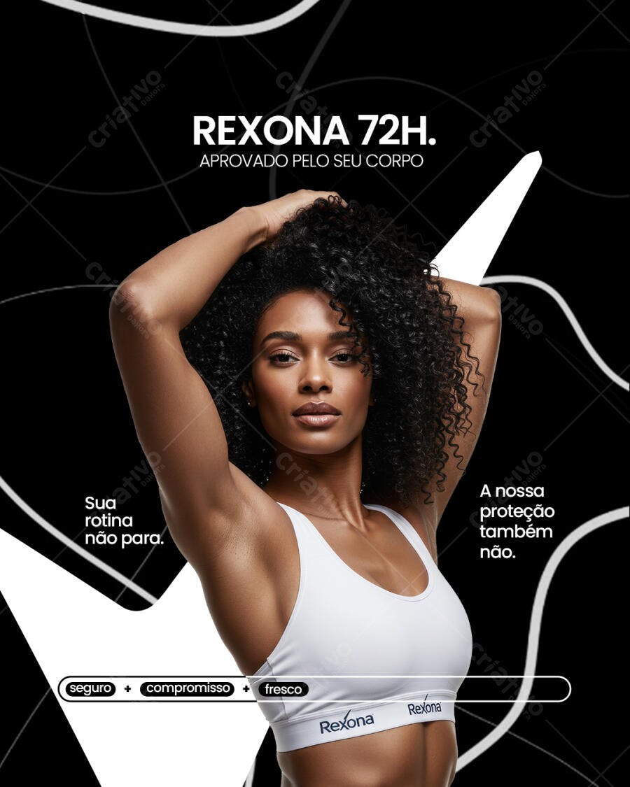 Post para Redes Sociais Rexona 72h PSD Editável