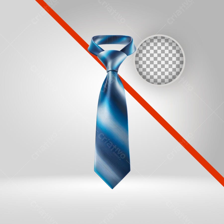 Mockup Gravata Azul PNG com fundo transparente