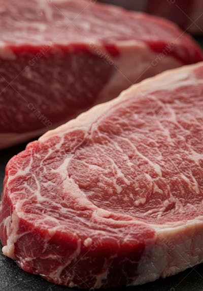 Close de cortes marmorizados de carne crua premium (1)