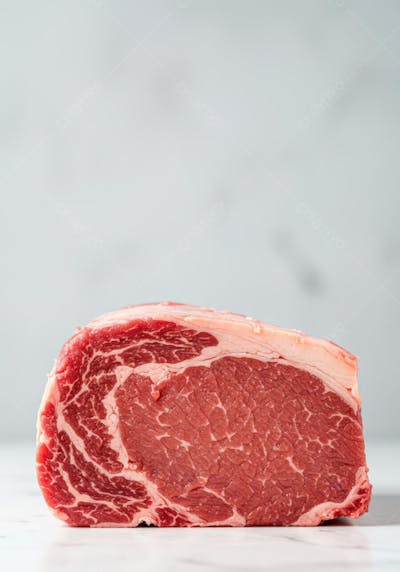 Corte inteiro de carne crua bovina com gordura aparente 1