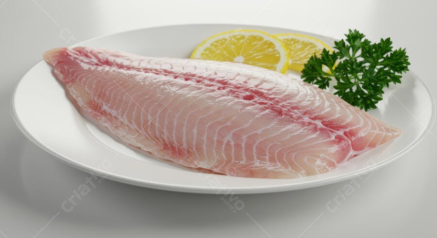 Filé de peixe branco com limão e salsa