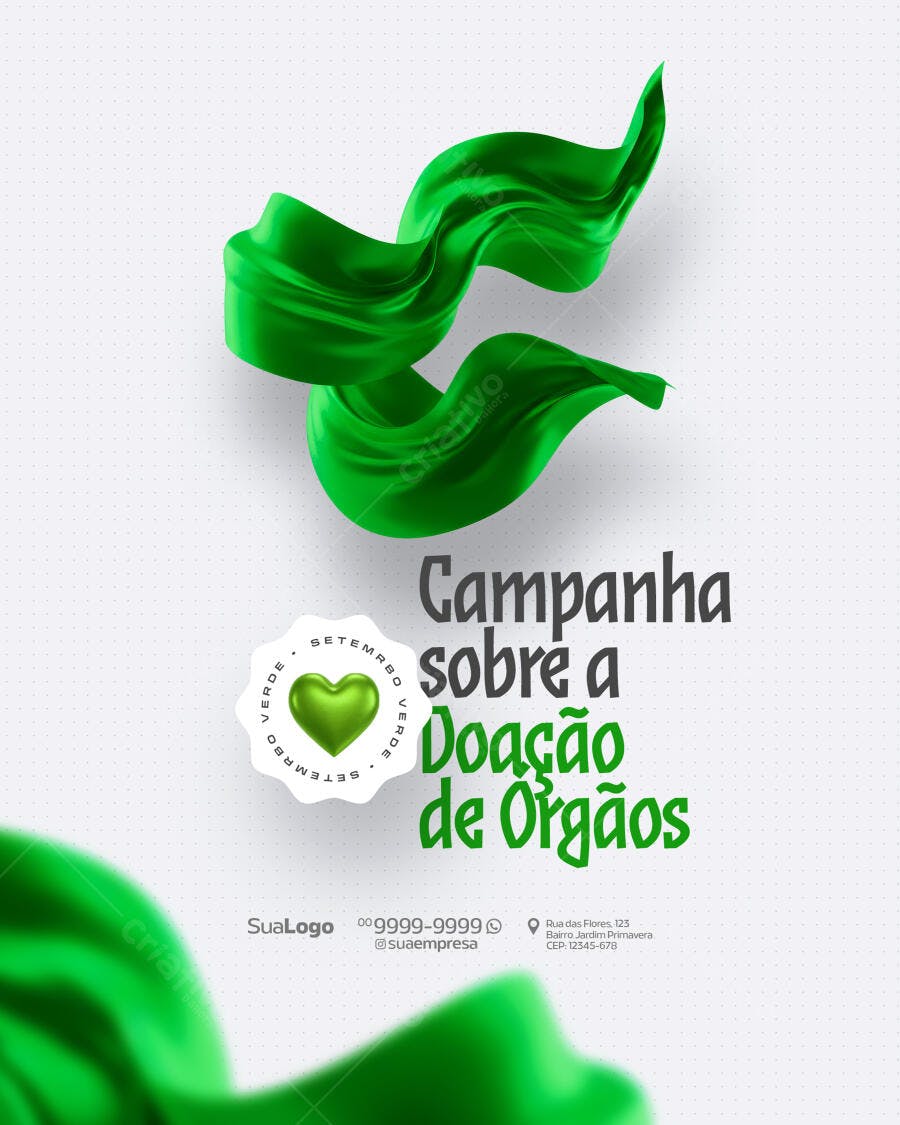 Flyer Setembro Verde Doação de Órgãos PSD Editável