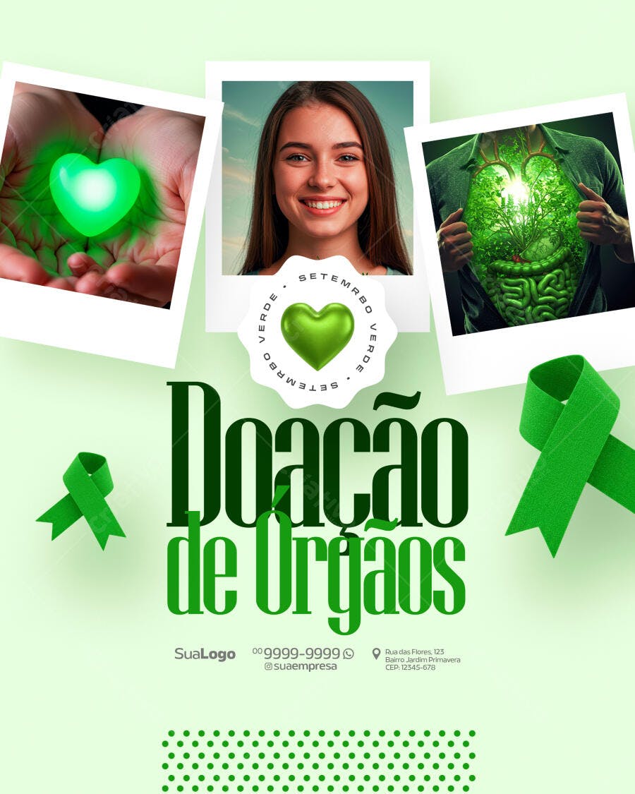 Flyer Setembro Verde Doação de Órgãos PSD Editável
