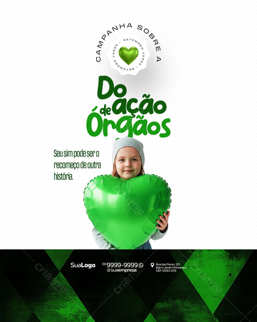 Flyer Campanha Setembro Verde PSD Editável