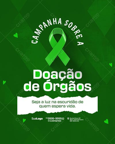 Campanha sobre a Doação de Orgão Social Media PSD Editável (9)