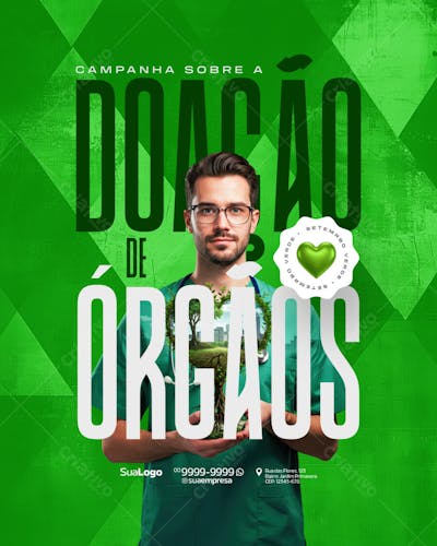 Campanha sobre a Doação de Orgão Social Media PSD Editável (8)