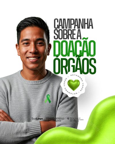 Campanha sobre a Doação de Orgão Social Media PSD Editável (5)