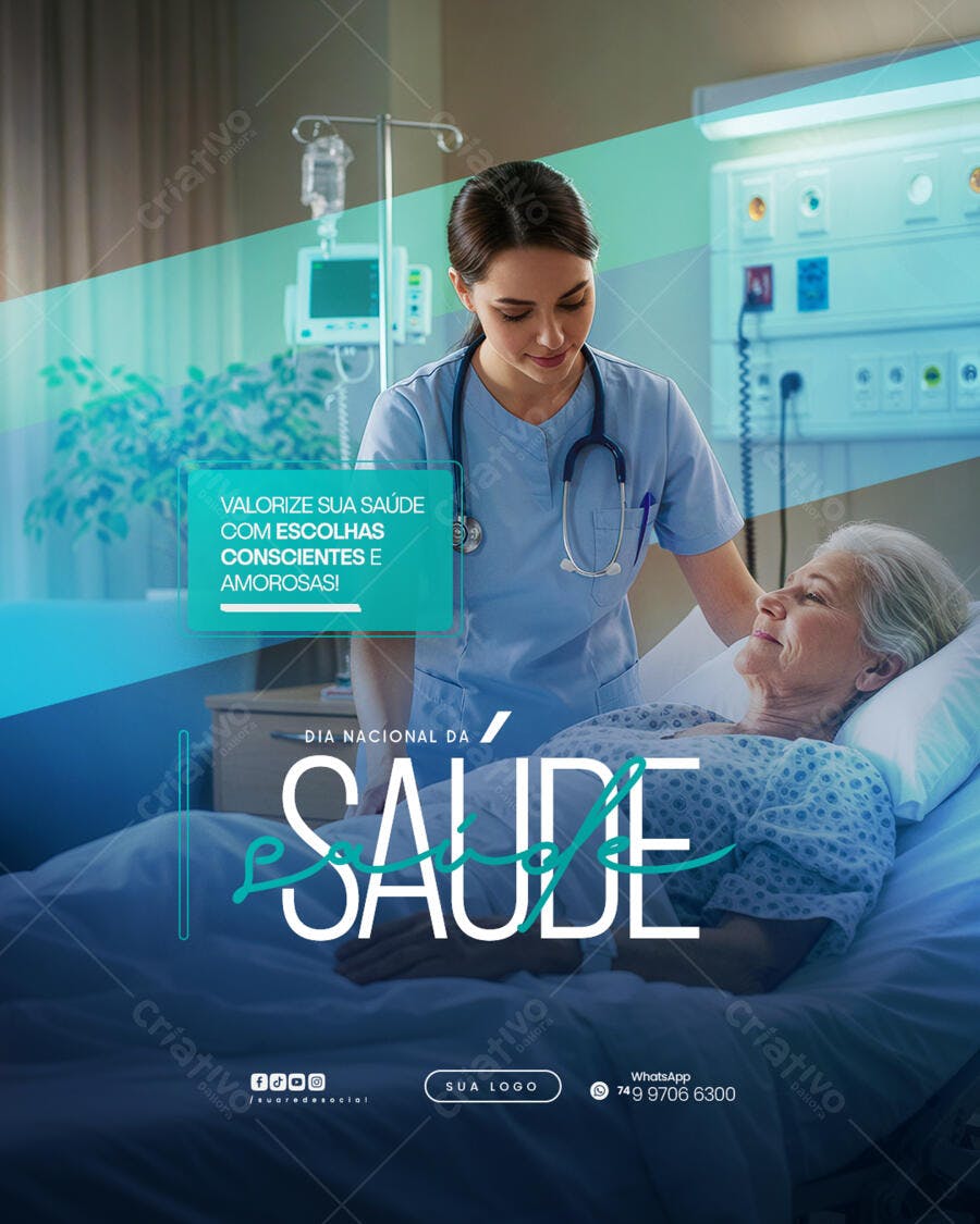 Post para o Dia Nacional da Saúde PSD Editável