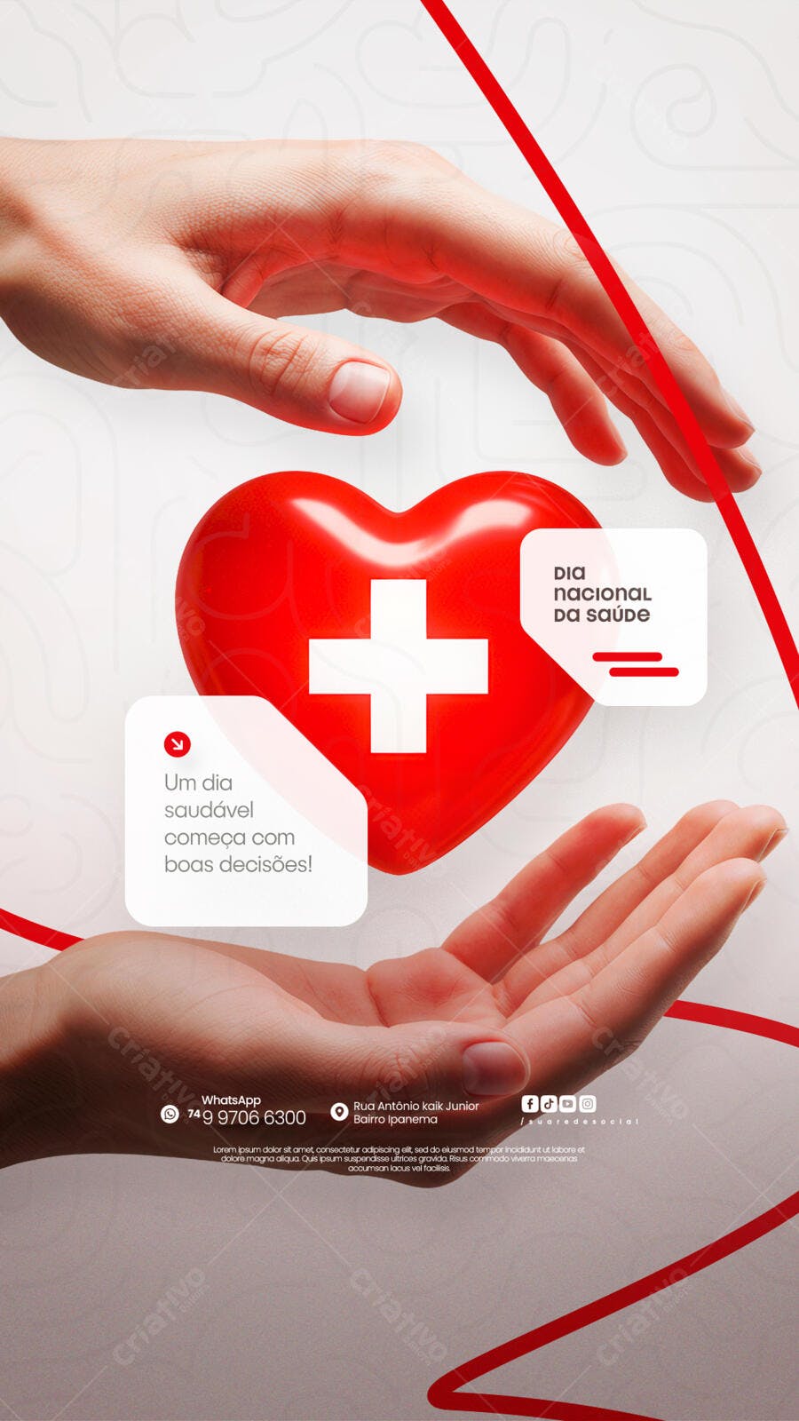 Flyer Dia Nacional da Saúde PSD Editável