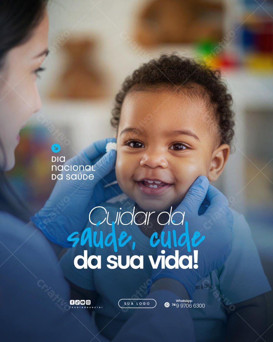 Post para Dia Nacional da Saúde PSD Editável