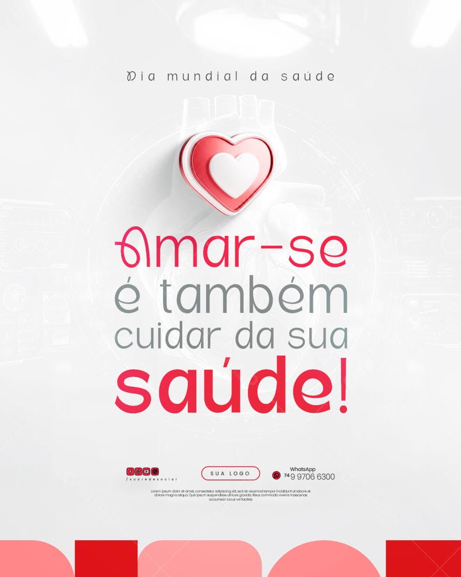Flyer Dia Mundial da Saúde PSD Editável