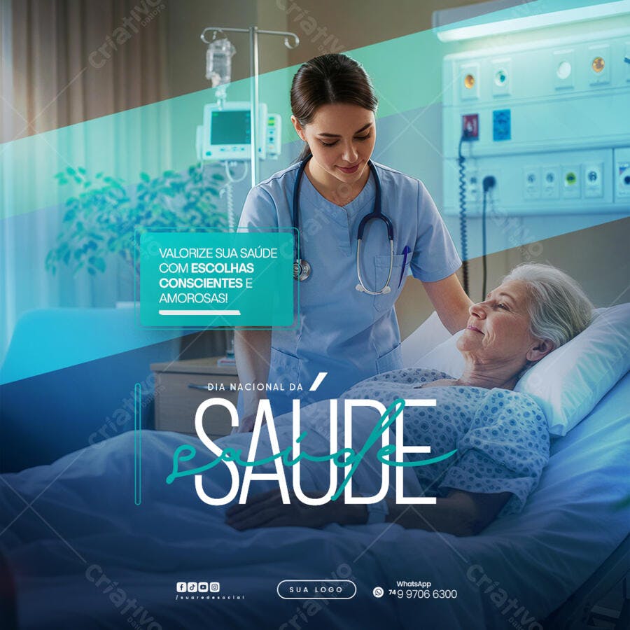 Post para o Dia Nacional da Saúde PSD Editável