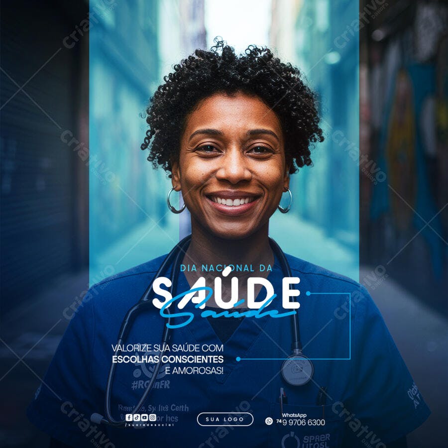 Post para o Dia Nacional da Saúde PSD Editável