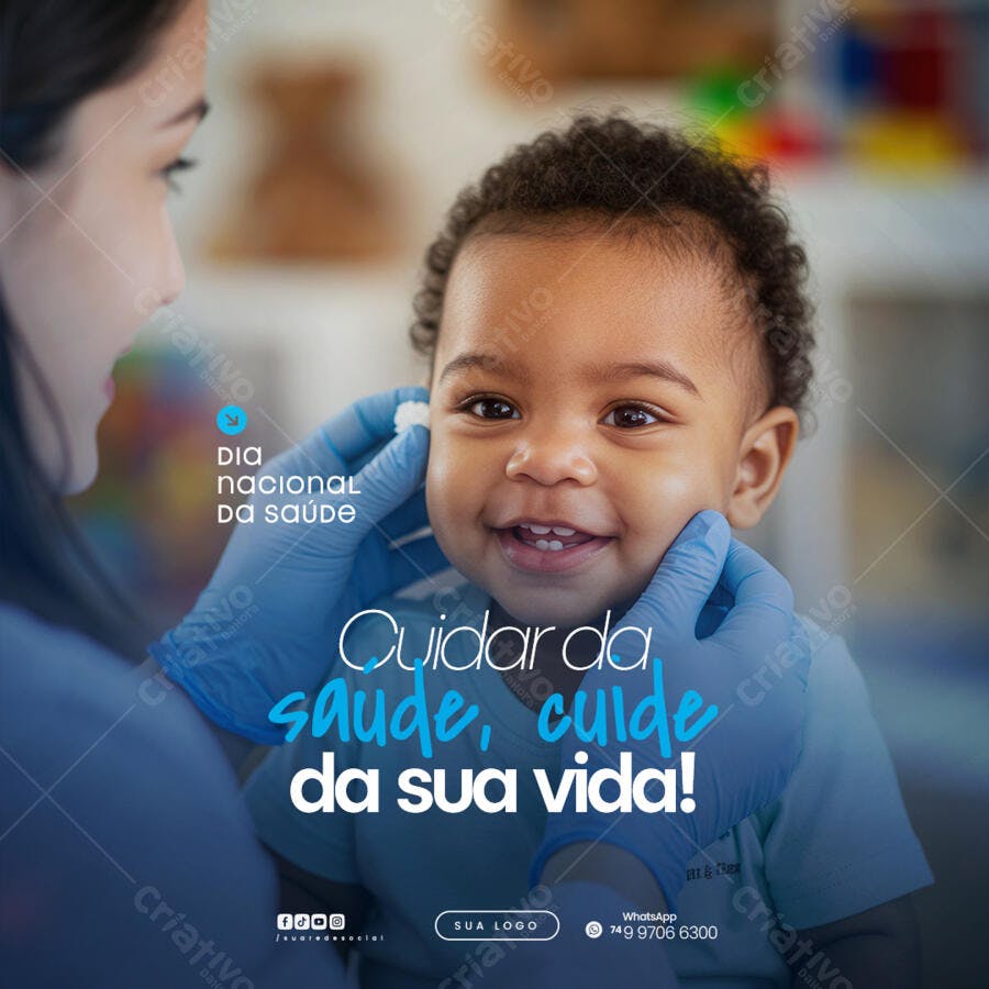 Post Dia Nacional da Saúde PSD Editável