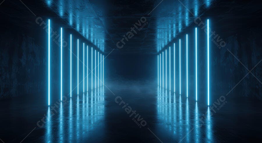Túnel Neon Azul Escuro