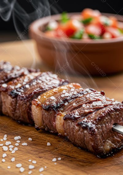Close de Espetinho de Picanha Grelhada com Sal Grosso (2)