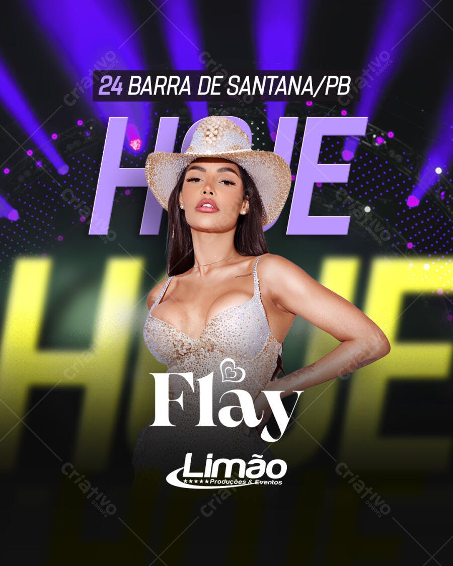 Flyer para Show Flay em Barra de Santana PSD Editável