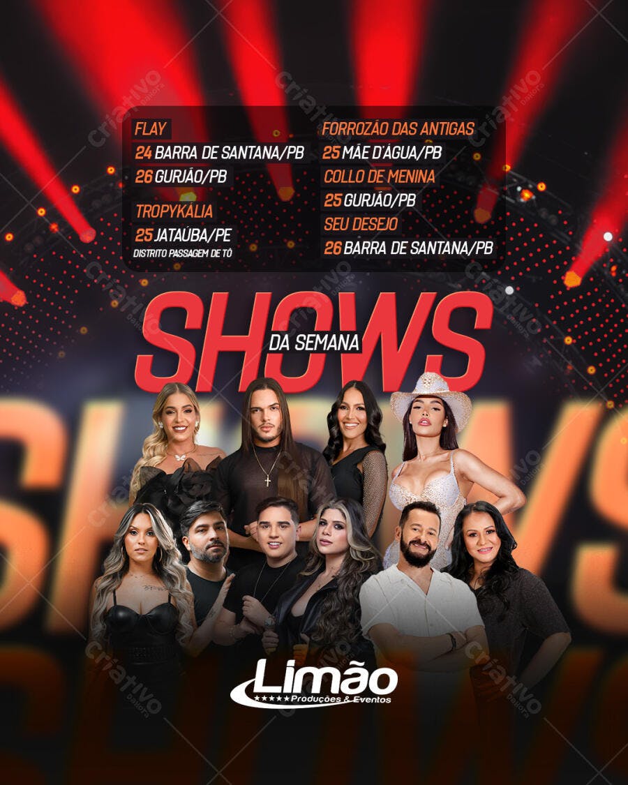 Flyer Shows da Semana PSD Editável