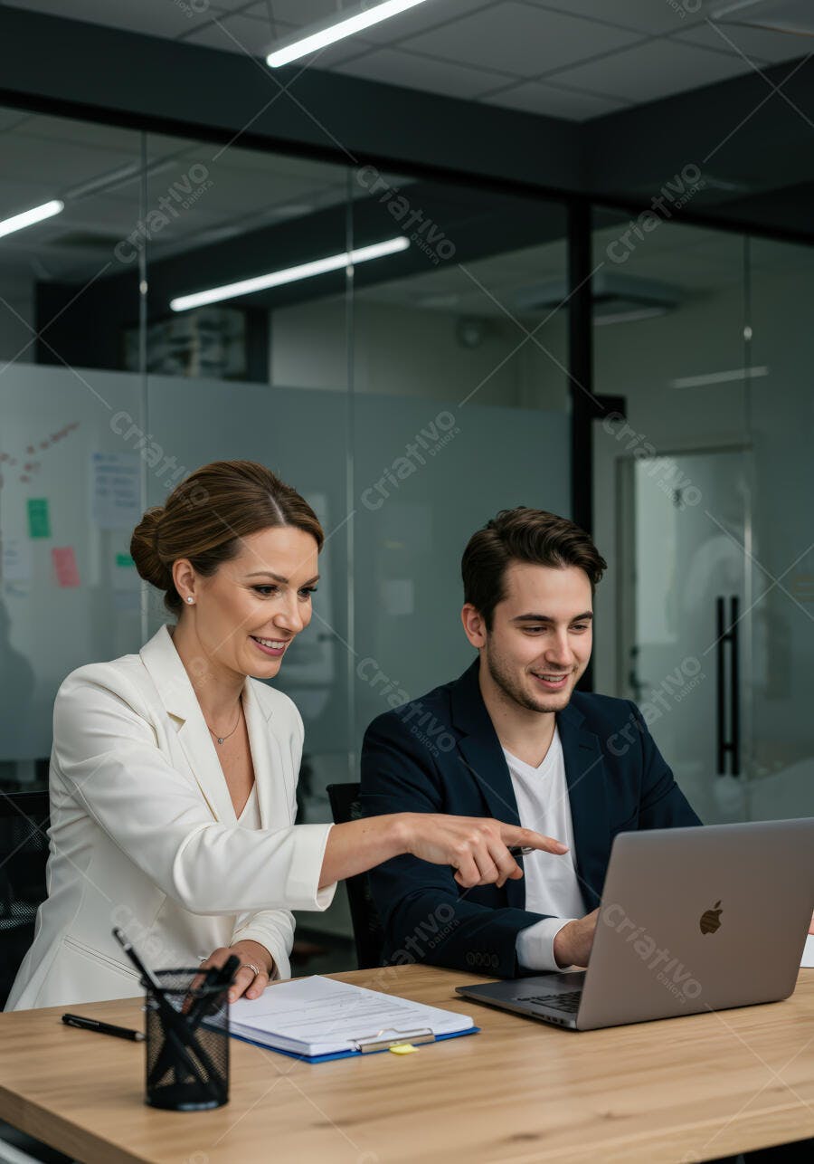 Colegas trabalhando em projeto no escritório