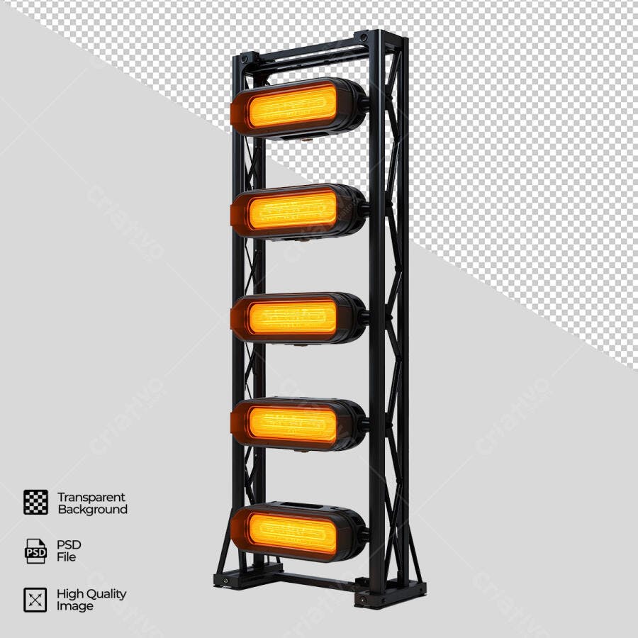 Mockup Iluminação LED Ambar PSD Editável