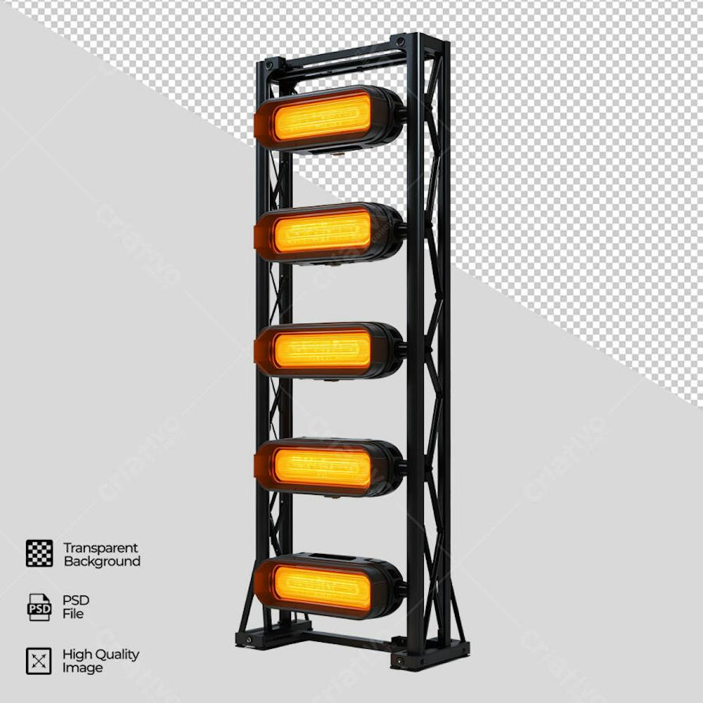 ELEMENTO PARA FLYER ESTRUTURA DE METAL VERTICAL COM LUZES