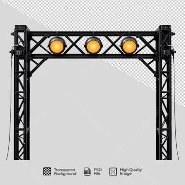 High-quality PSD light frame mockup with transparent background, perfect for event, show, party, or presentation designs. Modern and elegant black design with yellow lights, ideal for creating invitations, flyers, and marketing materials.