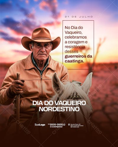 Dia do Vaqueiro Nordestino 21 de Julho Social Media PSD Editável (10)