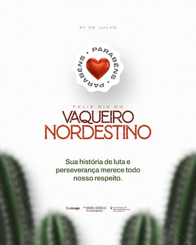 Dia do Vaqueiro Nordestino 21 de Julho Social Media PSD Editável (7)