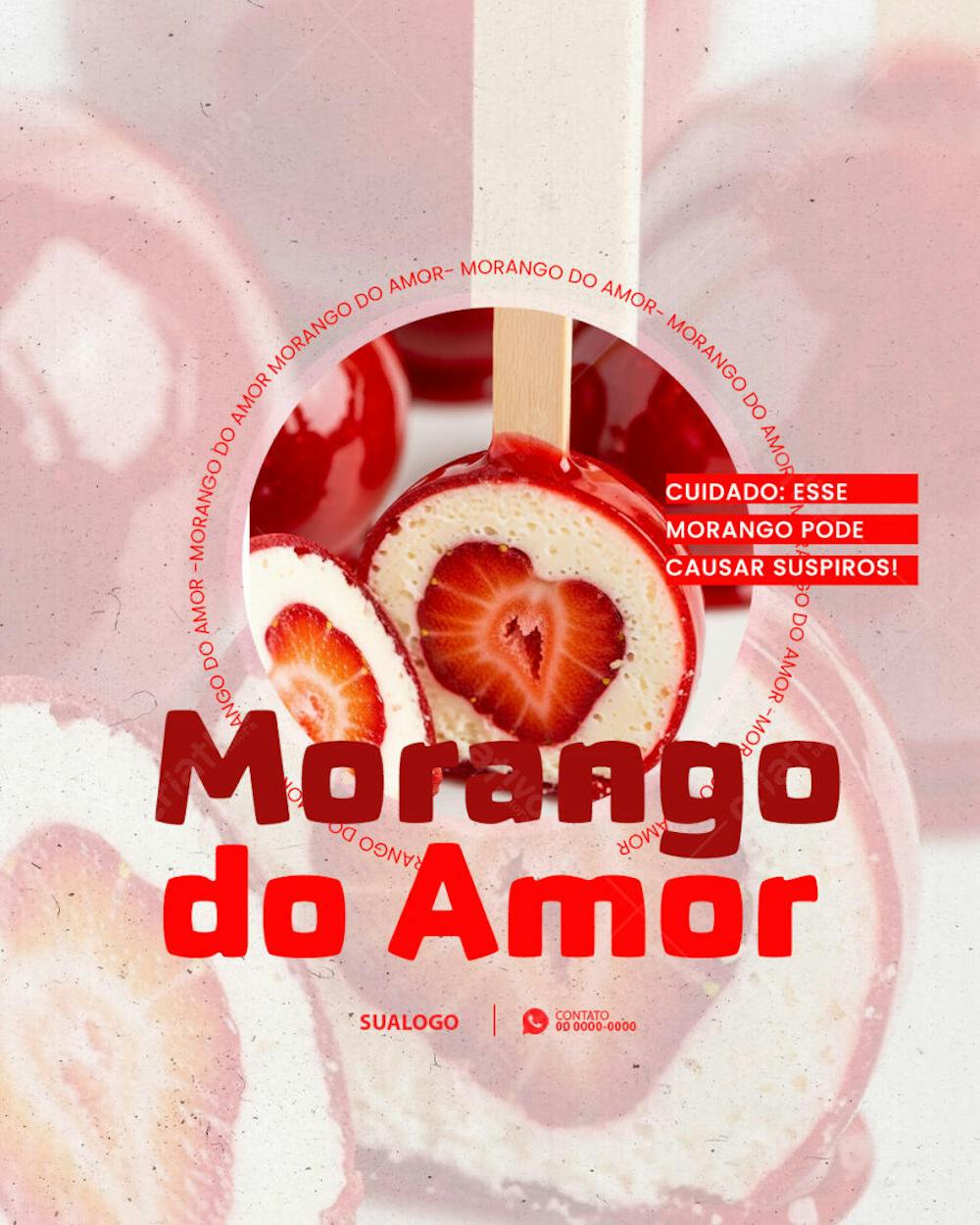 Morango do Amor Social Media PSD Editável 1