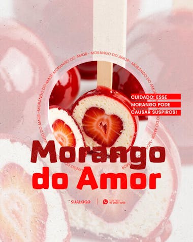 Morango do Amor Social Media PSD Editável 1